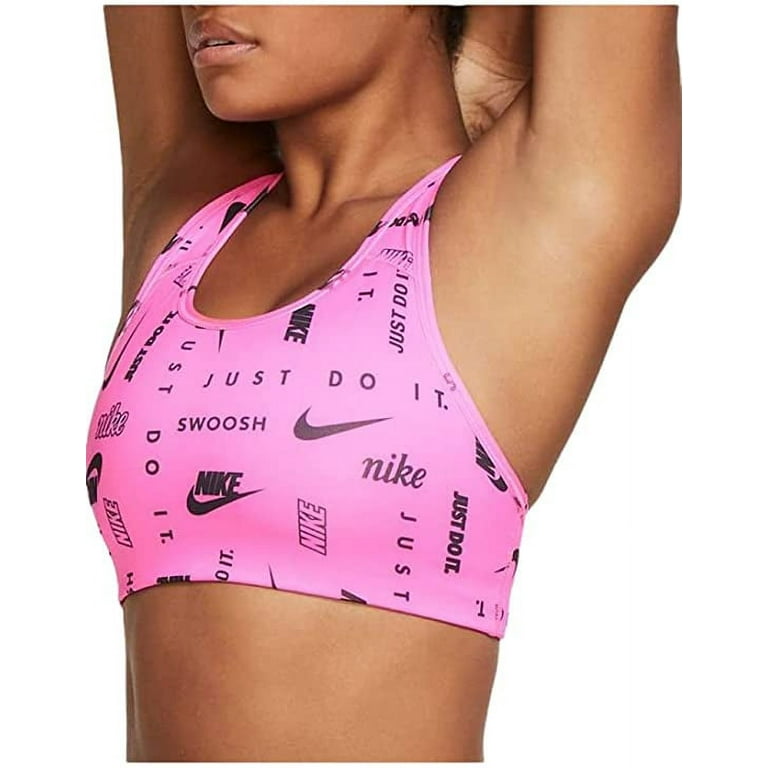 Nike Womens Swoosh Dri-Fit Logo Print Racerback Sports Bra 