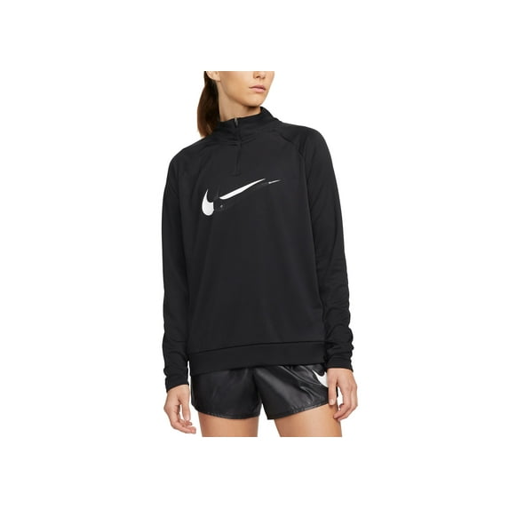 Nike Womens Swoosh Half Zip Top Black XS