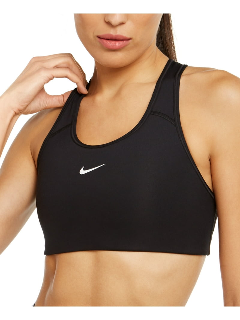 Nike Womens Swoosh Medium-Support Padded Sports Bra Black/White XS