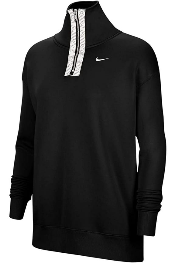 Womens Therma 1/2-Zip Graphic Training Crew Large Black/White