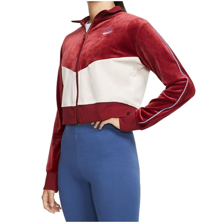 Nike Womens Fitness Velour Track Jacket Red L Walmart
