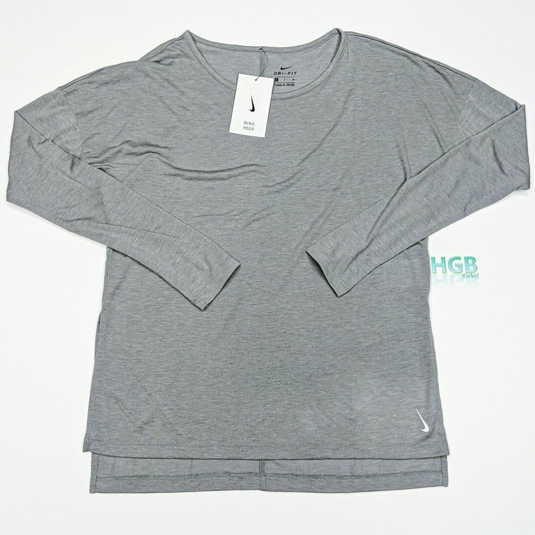 Nike Yoga Shirt Women's Long Sleeve Grey CJ9324-073 