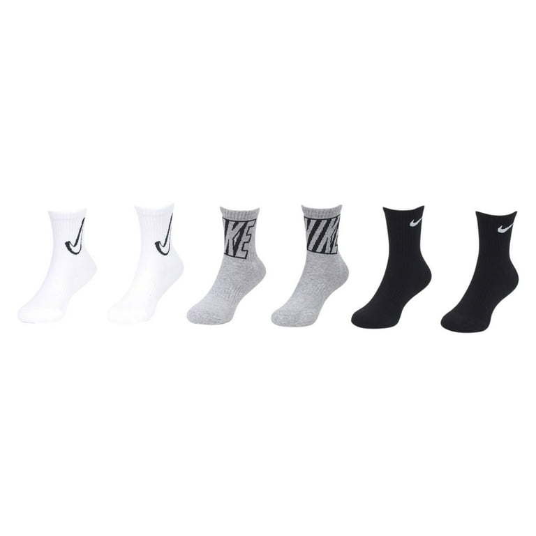 Nike Young Athletes Kids 6-Pair Performance Cushioned Crew Socks 10C-3Y