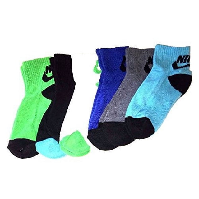 Nike Youth Boy's SB Quarter 6 Pairs Socks Shoe Size 5Y7Y/Sock Size 9