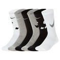 thumbnail image 1 of Nike Youth Everyday Cushioned Crew Socks – 6 Pack, Medium, Black/White/Grey, 1 of 3