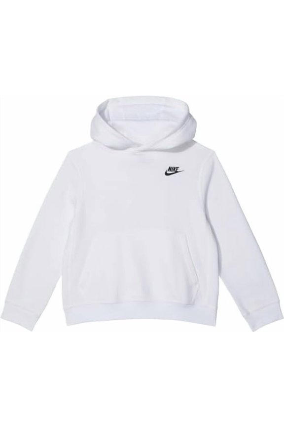 Youth Fleece Pullover Hoodie (White, Small)