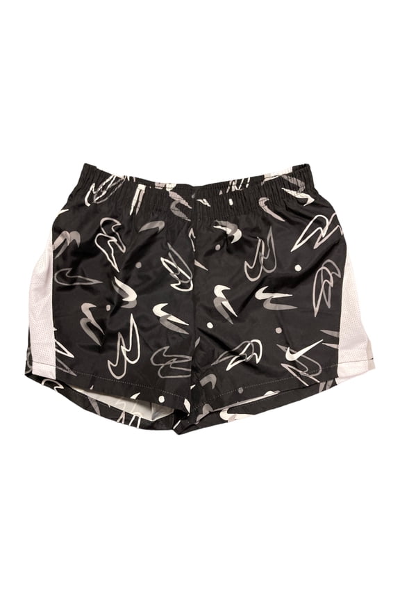 Youth Girl's Microfiber Dri Fit Built-In Liner Elastic Waist Short (Black, 4)