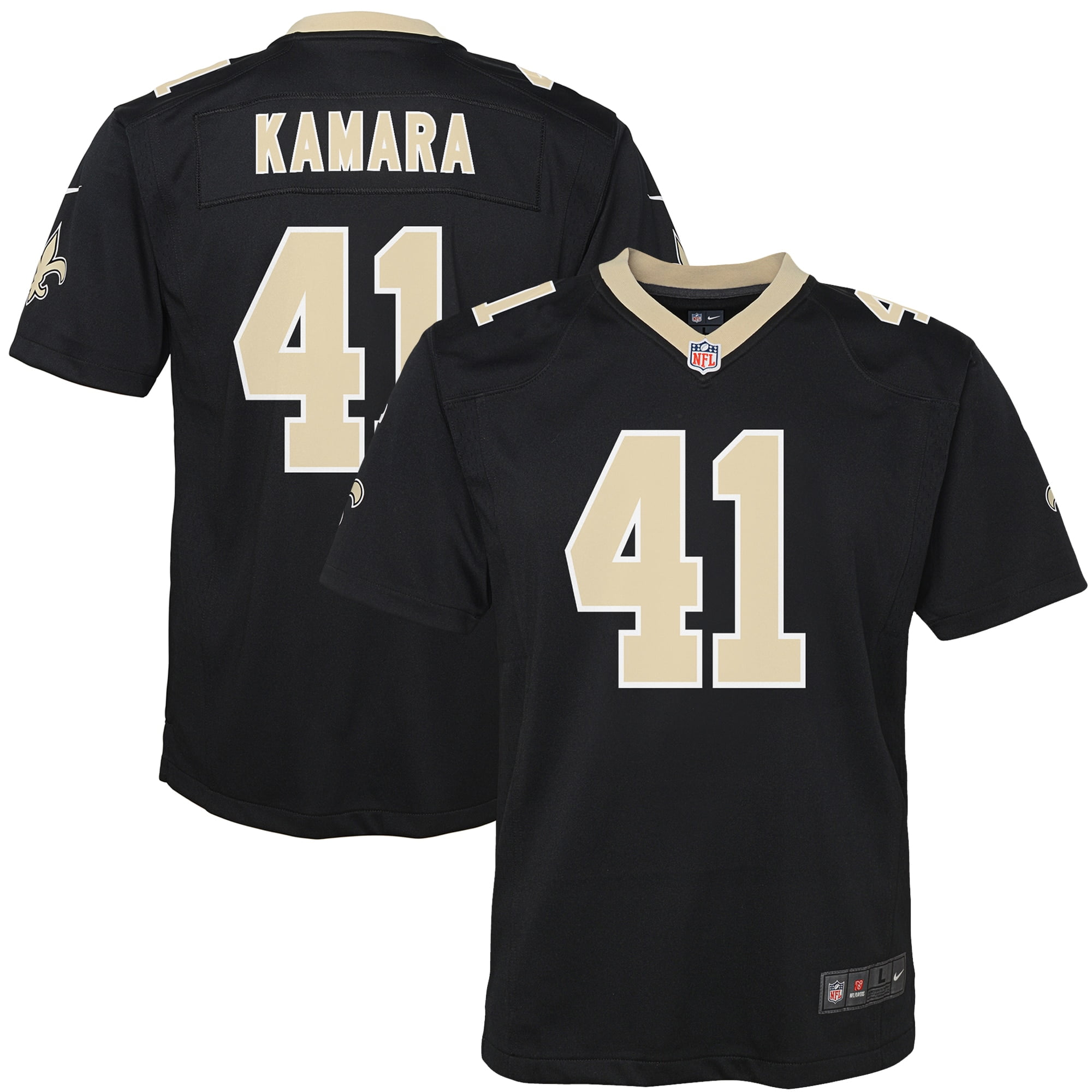 Nike Men's New Orleans Saints Alvin Kamara #41 Black Game Jersey