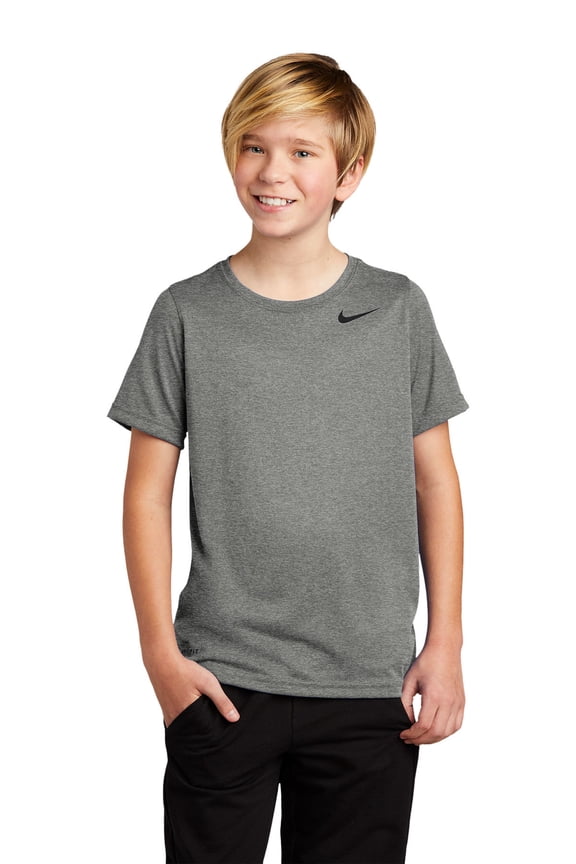 Youth Legend Short Sleeve Dri-Fit Training T-Shirt Tee Gray Large