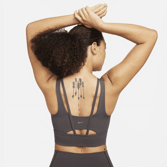 Nike Zenvy Women's Medium-Support Padded Longline Sports Bra Color: Medium Ash/Sail Size: M