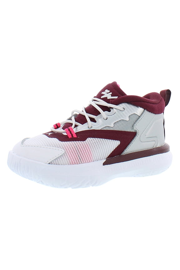 Zion 1 Girls Shoes Size 5, Color: White/Silver/Maroon