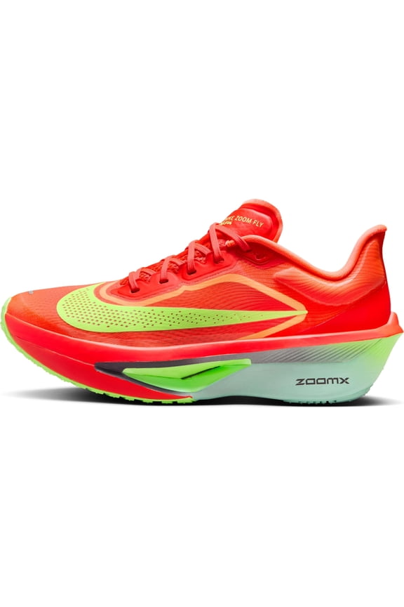Zoom Fly 6 Women's Road Racing Shoes FN8455-601, Bright Crimson/Lime Blast/Mint Foam/Cave Purple Size 6.5