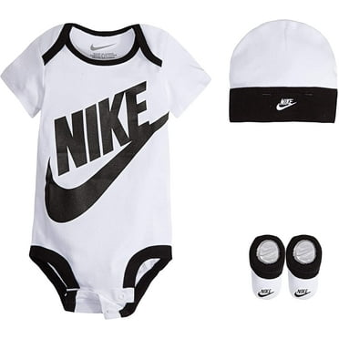 Nike bodysuit hat booties ( Unisex Baby), 3-Piece Set, 0-6 Months