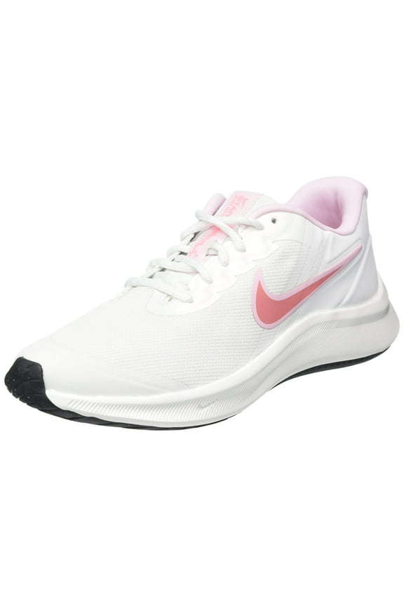girls Star Runner 3 Sneaker, Summit White/Pink Gaze, 6.5 Big Kid