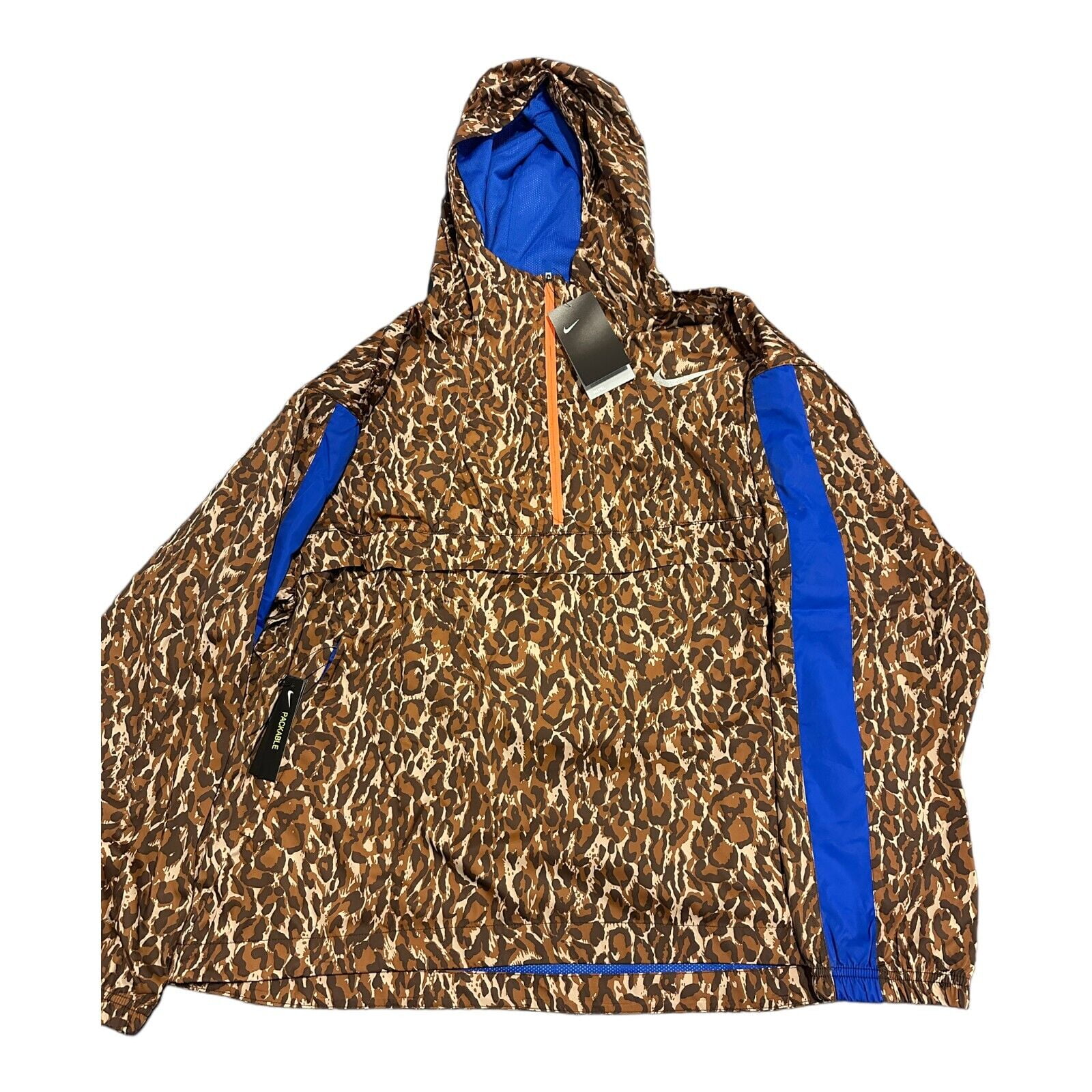 Nike small Repel Anorak Running Track Jacket Cheetah Brown Nike small Repel Anorak Running Track Jacket Cheetah Brown