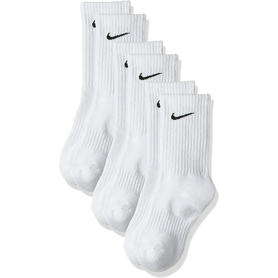 Nike unisex-adult Unisex Nike Everyday Cushion Crew 3 Pair 4-6 White/Black