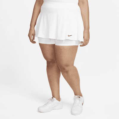 NikeCourt Dri FIT Victory Women s Flouncy Tennis Skirt Plus Size Color White Black Size 3X Walmart