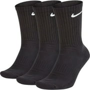 NikeDRI-FIT Everyday Cotton Cushioned Crew Training Socks with Sweat-Wicking Technology (3 Pair), Black, Medium