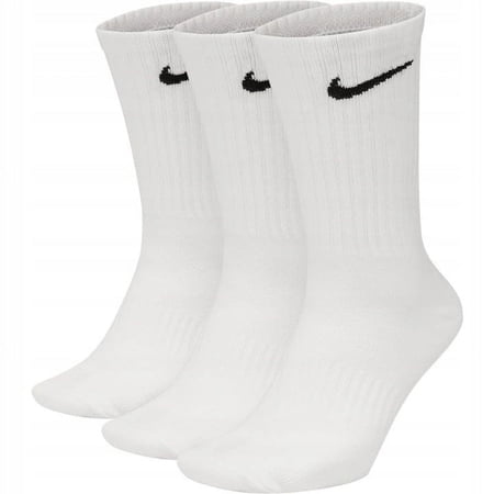 NikeDRI-FIT Everyday Cotton Cushioned Crew Training Socks with Sweat-Wicking Technology (3 Pair), White, S
