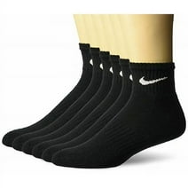 NikeDRI-FIT Everyday Cushioned Training Ankle Socks (6 Pairs) Black Size L