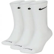 NikeDRI-FIT Everyday Plus Cushion Crew 3 Pack Socks, SX6888-010 White, Medium