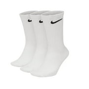 NI-KE NikeDRI-FIT Everyday Plus Cushion Crew Socks - Unisex, 3-Pair Pack, Size M (Shoe Size 6-8), White