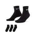 thumbnail image 1 of NikeDRI-FIT Everyday Plus Cushioned Crew Socks Unisex Performance Cushion Quarter Socks 3-Pair Pack, Size M (Shoe Size 6-8), Black, 1 of 3