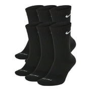 NikeDRI-FIT Everyday Plus Cushioned Training Crew Socks Black (6 Pairs) Size-Medium