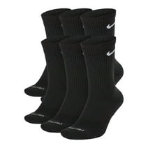 NikeDRI-FIT Men's Everyday Plus Cushion Crew Socks, SX6897-010 Black, Medium