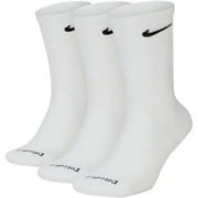 NikeDRI-FIT Men's Everyday Plus Cushion Crew Training Socks (3 Pairs) White Size Medium