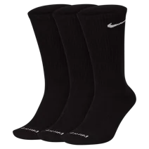 NikeDRI-FIT Men's Everyday Plus Cushioned Training Crew Socks Black (3 Pairs) - Large