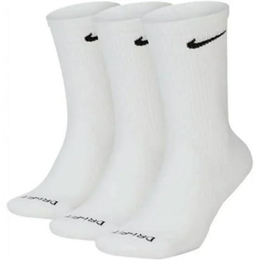 NikeDRI-FIT Men's Everyday Plus Cushioned Training Crew Socks White (3 Pairs) Size Large