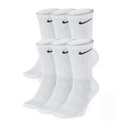 NikeDri-FIT Daily Cushioning Training Socks With Sweat Wicking Technology Size M (Shoe Size 6-8), White（6-Pair Pack）