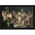 thumbnail image 1 of Nikita Pustosviat. Dispute on the Confession of Faith 40x28 Large Black Ornate Wood Framed Canvas Art by Vasily Perov, 1 of 2
