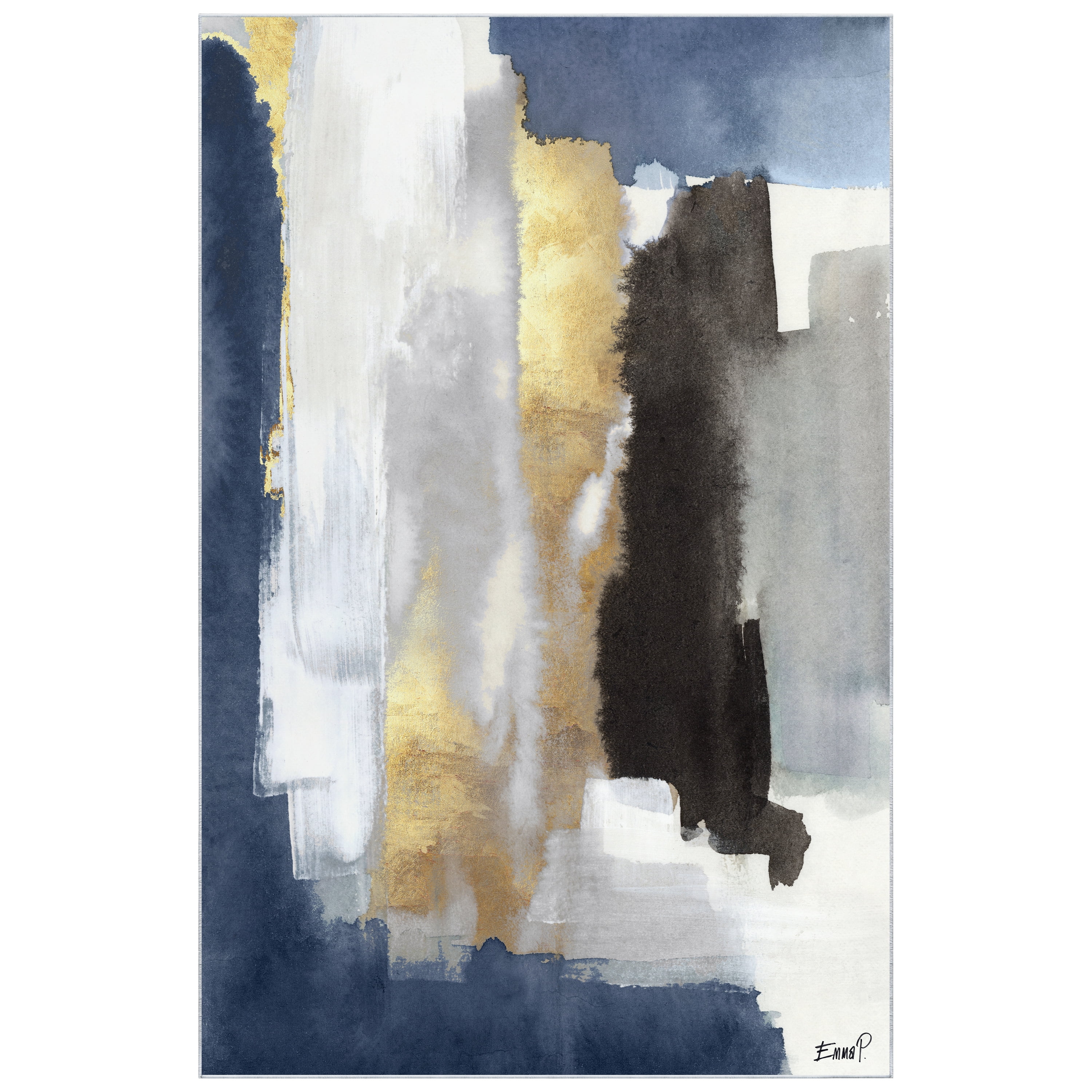 Nikka Washable Abstract Art Area Rug size 5'x8'