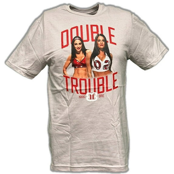 Nikki Brie Bella Twins Double Trouble Grey Adult T-Shirt