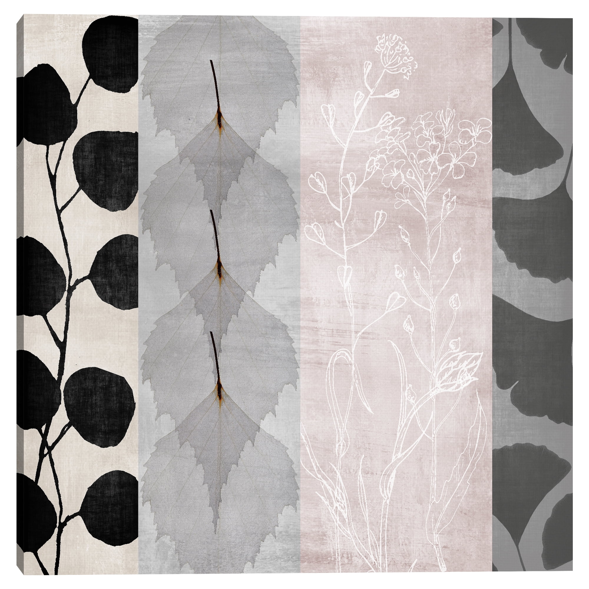 Nikki Chu Botanical Blush Abstract Canvas Art Print, 35" x 35", by Nikki Chu