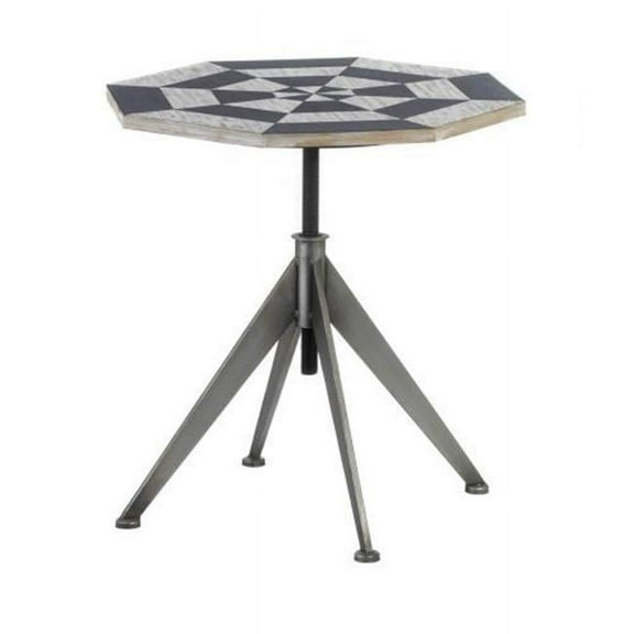 Nikki Chu Home Decorative Black And White Checker Side Table