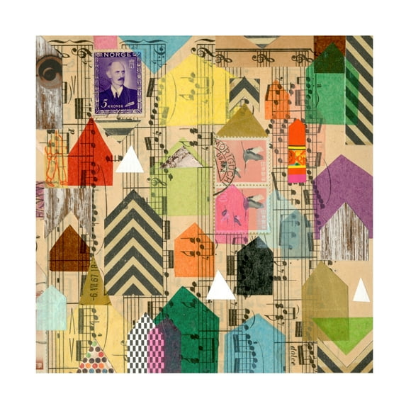 Nikki Galapon 'Stamped Houses II' Canvas Art