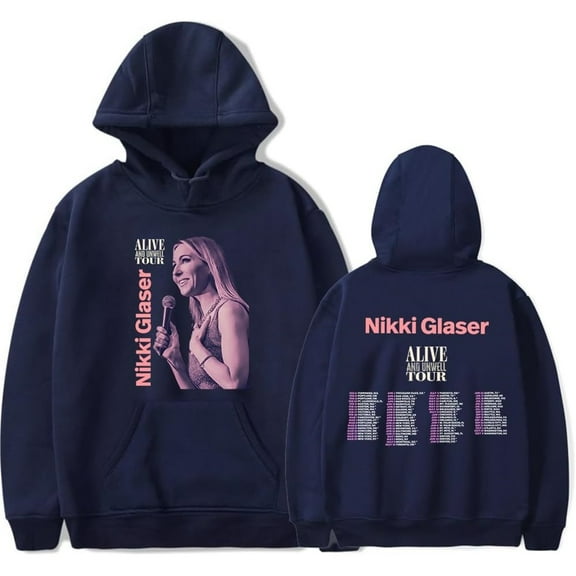 Nikki Glaser Alive and Unwell Tour 2025 Merch Hoodie Pockets Drawstring Unisex Hooded Sweatshirt Fashion Clothing