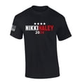 thumbnail image 1 of Nikki Haley Tshirt Haley 2024 Stars USA American Flag Sleeve Short Sleeve T-shirt Graphic Tee-Black-small, 1 of 4