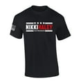thumbnail image 1 of Nikki Haley Tshirt Haley For President USA American Flag Sleeve Short Sleeve T-shirt Graphic Tee-Black-large, 1 of 4
