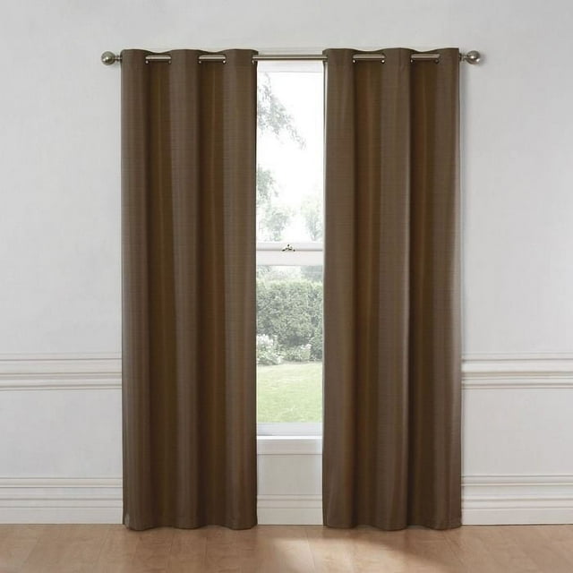 Nikki Polyester and Thermaback 0.25" Blackout Curtain Panel with 1.65" Antique Grommets and Foam Back