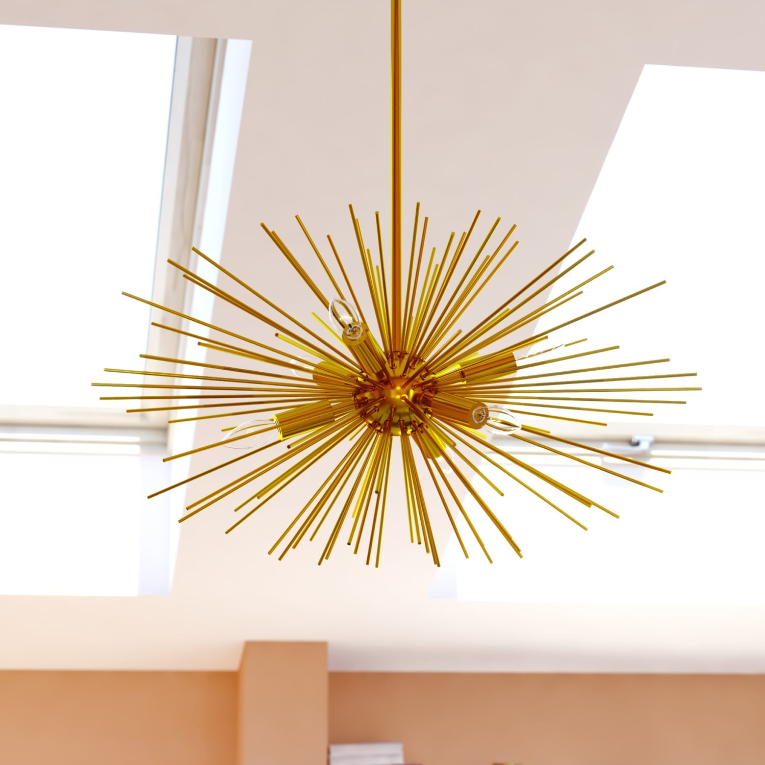 Elegant Gold 28" Glass Pendant Light for Modern Spaces