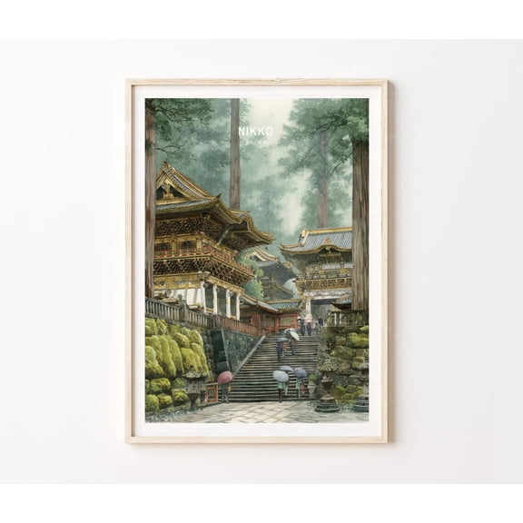 Nikko Japan Temple Forest Wall Art Home Decor