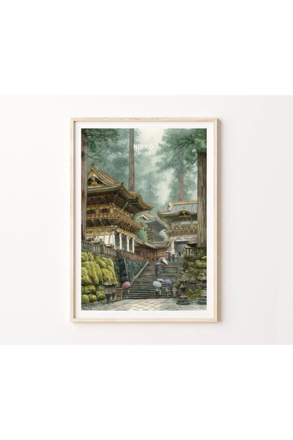 Nikko Japan Temple Forest Wall Art Home Decor