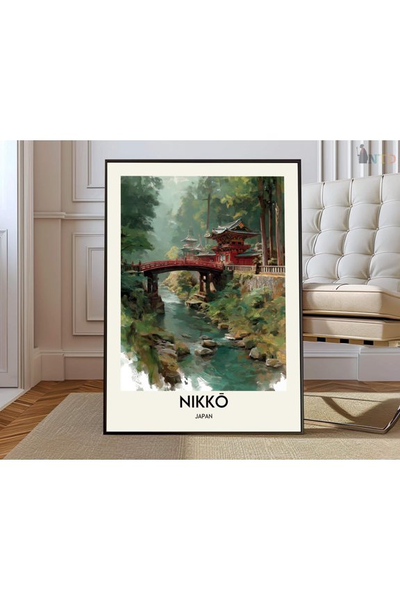 Nikko Japan Toshogu Shrine Sacred Bridge Nature Wall Art Decor Unframed Paper Print
