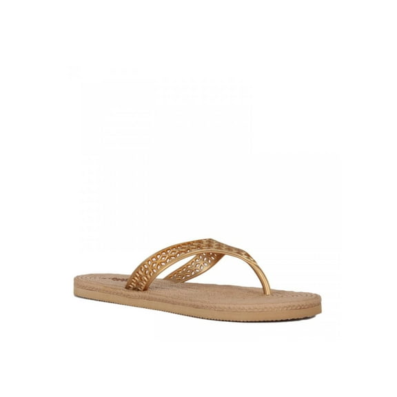Nikky Burnett Gold Flip Flop