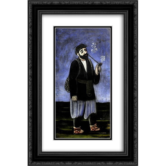 Niko Pirosmani 2x Matted 16x24 Black Ornate Framed Art Print 'Workman Soso'