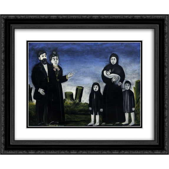 Niko Pirosmani 2x Matted 24x20 Black Ornate Framed Art Print 'Childless millionaire and the poor with children'